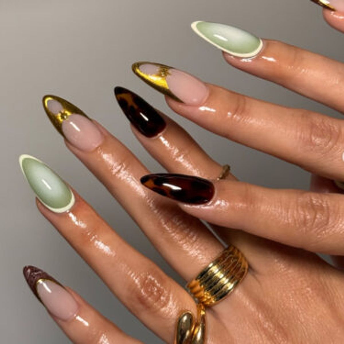 mix and match design nails