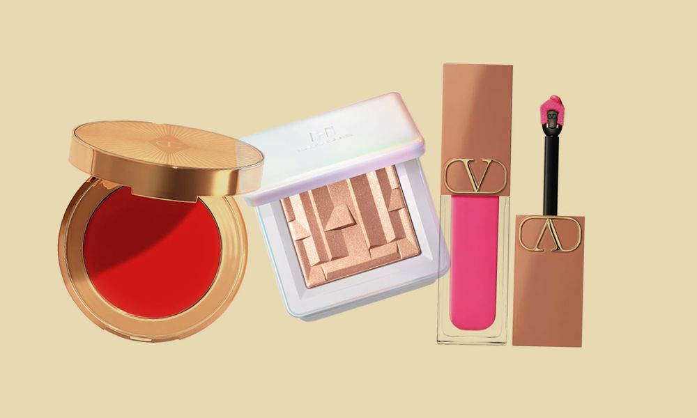 red, gold and pink blushes