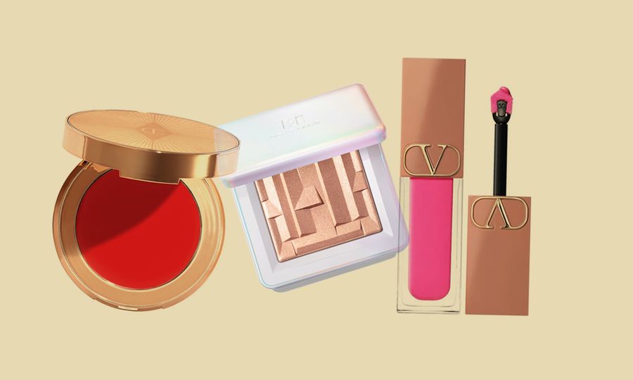 red, gold and pink blushes