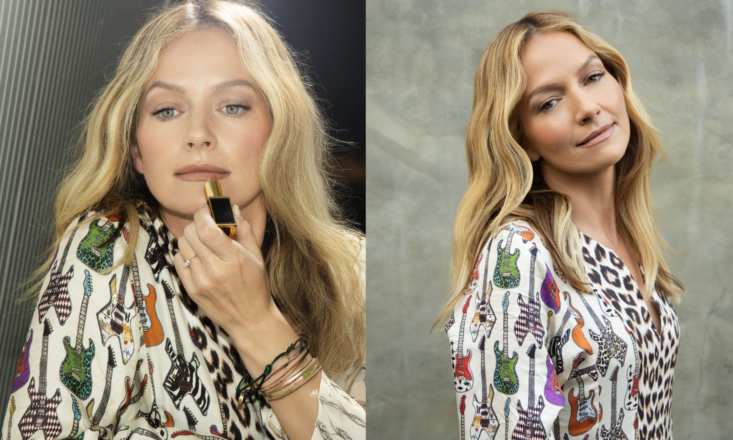 side by side images of actress Becki Newton