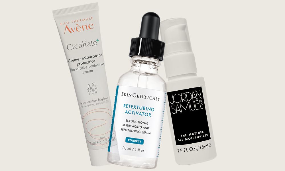 Various hydrating and reparative skin care products