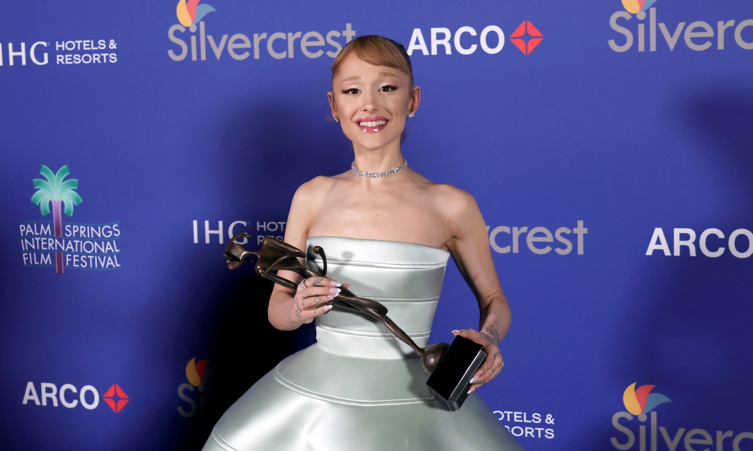 Ariana Grande, winner of the Rising Star Award attends the 36th Annual Palm Springs International Film Festival Film Awards at Palm Springs Convention Center on January 03, 2025 in Palm Springs, California.