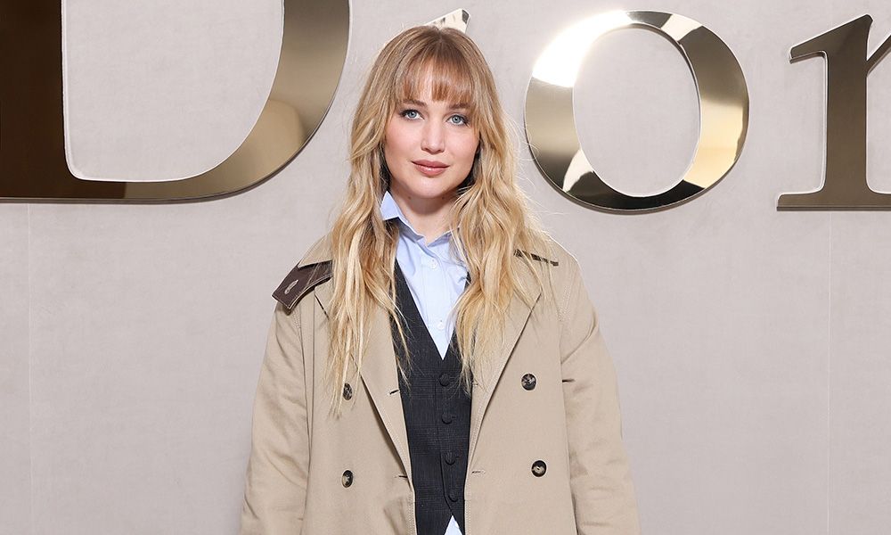 PARIS, FRANCE - OCTOBER 01: (EDITOR’S NOTE: Image has been retouched at the request of the client.)Jennifer Lawrence attends the Christian Dior Womenswear Spring/Summer 2026 show as part of Paris Fashion Week on October 01, 2025 in Paris, France.