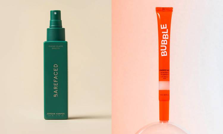 Barefaced and Bubble acne products