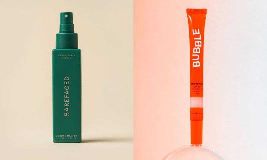 Barefaced and Bubble acne products