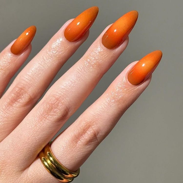 Orange Aura Nails