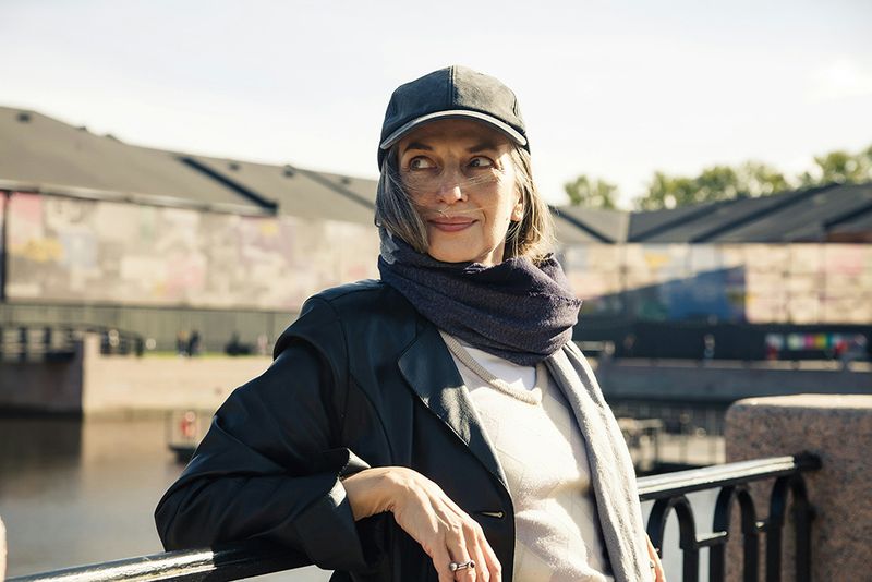 mature woman on bridge