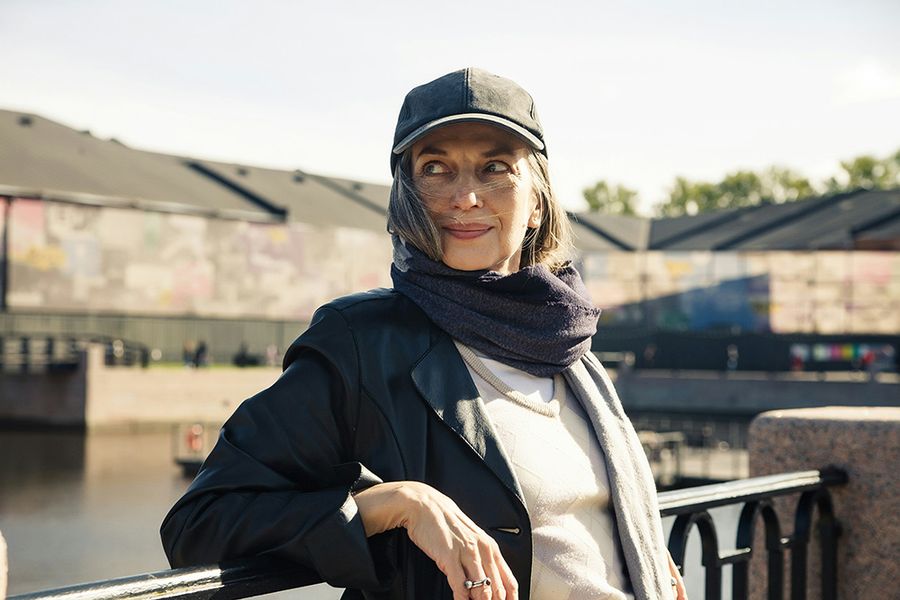 mature woman on bridge