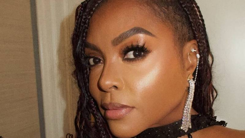 Taraji P. Henson with braids and manga lashes