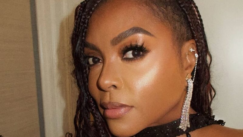 Taraji P. Henson with braids and manga lashes