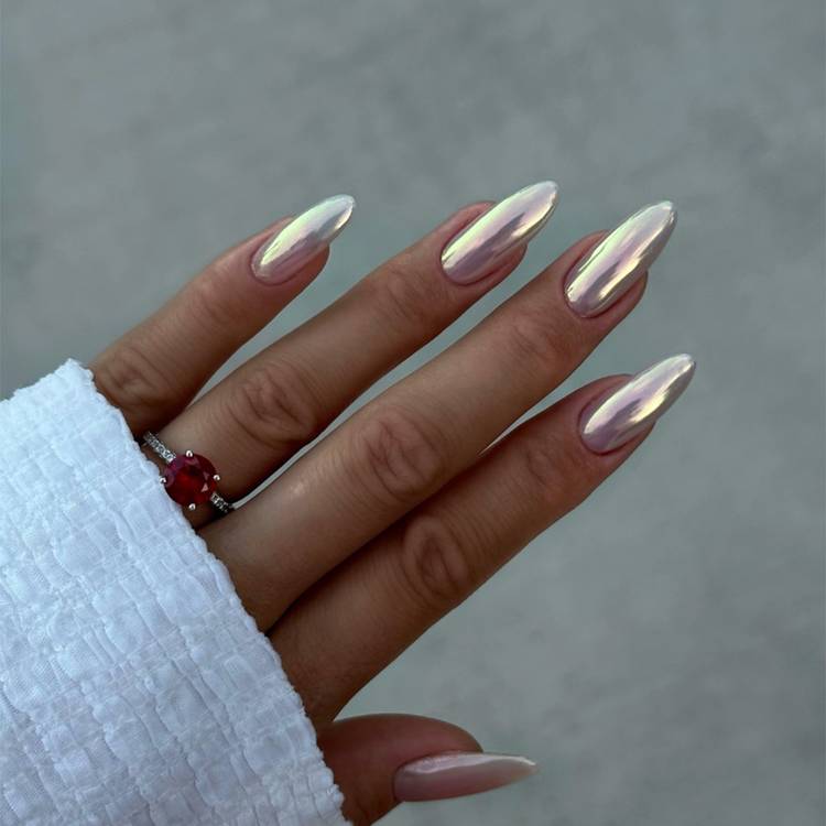 Sunset Over an Icy Lake Manicure