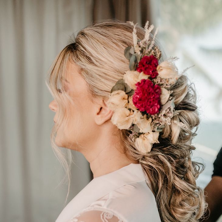 bridal floral updo