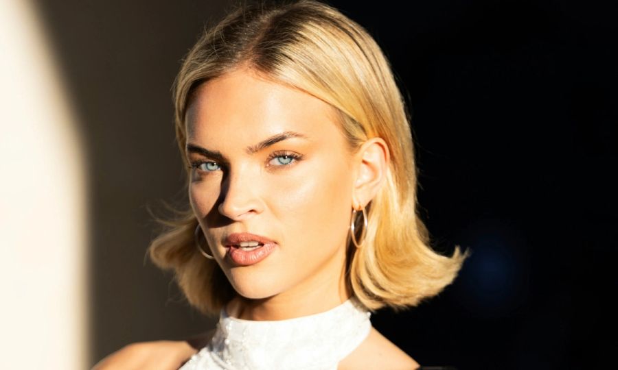 blonde woman in sunlight