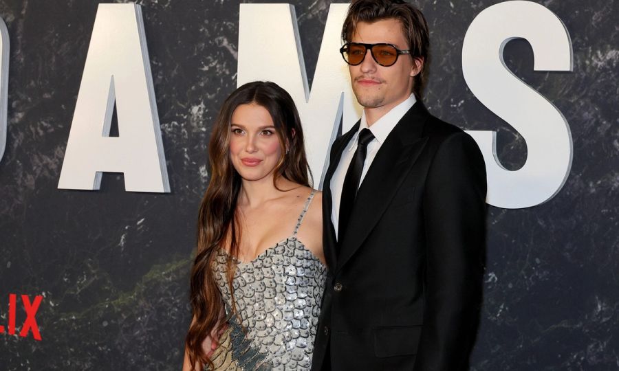 Millie Bobby Brown and Jake Bongiovi attend Netflix's "Damsel" New York Premiere at Paris Theater on March 01, 2024 in New York City.