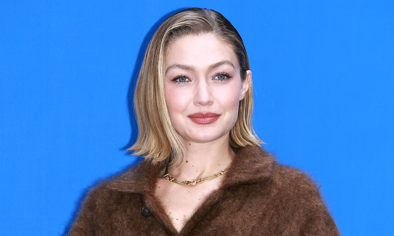 Gigi Hadid poses for media during the "Guest In Residence" Seoul pop-up store opening at Tom Greyhound on November 04, 2024 in Seoul, South Korea.
