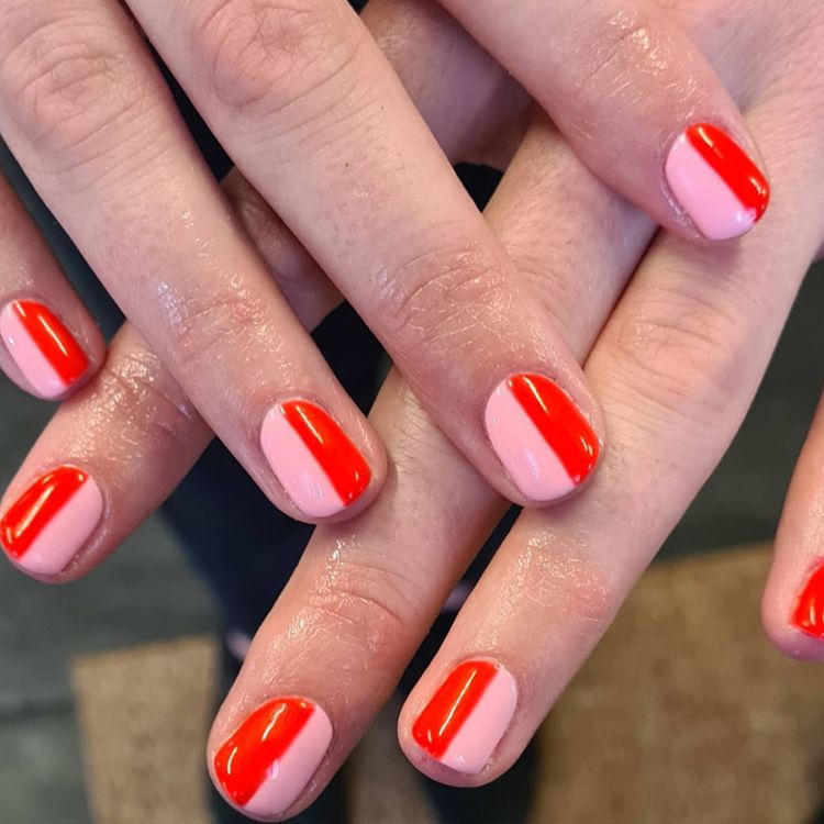 Red and Pink Half-and-Half