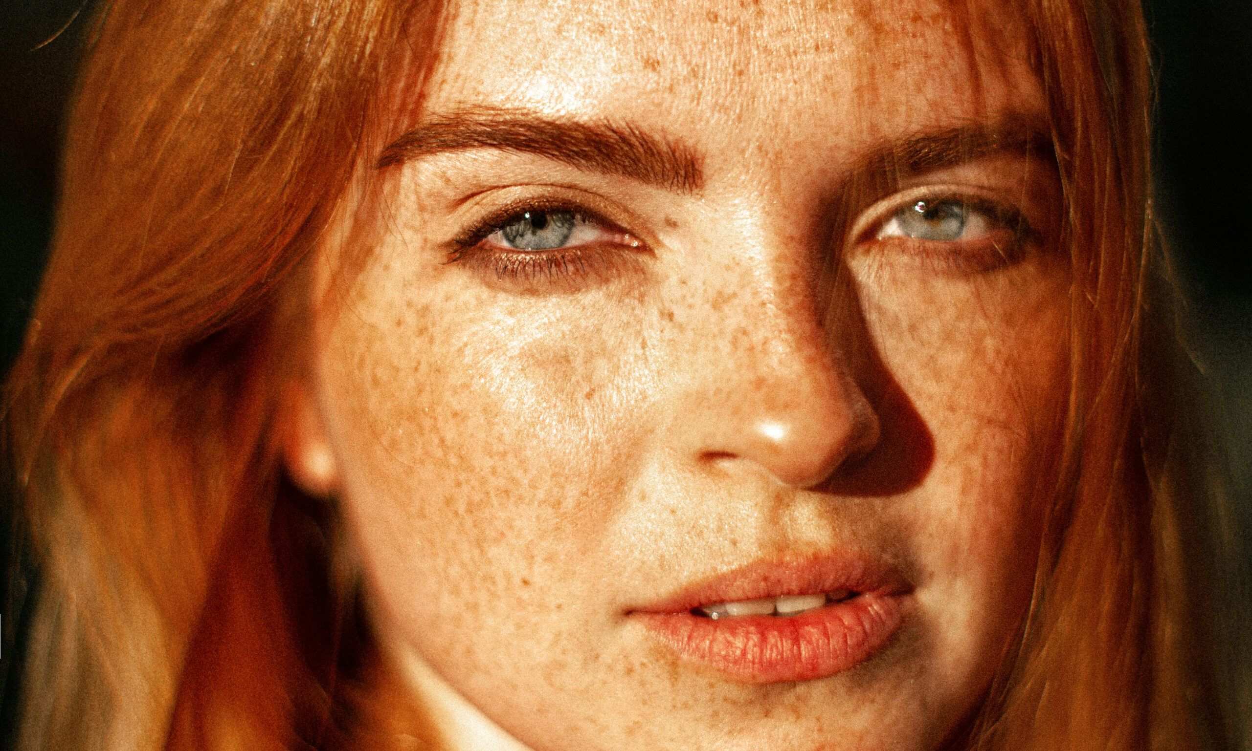 red haired woman with freckles