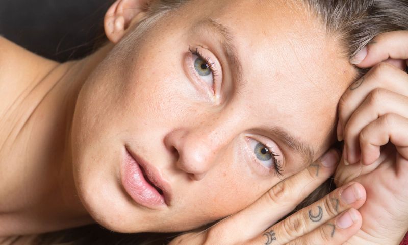 Beautiful Young Woman Facial Portrait