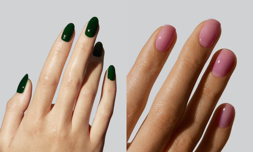 side-by-side photo of manicured hands