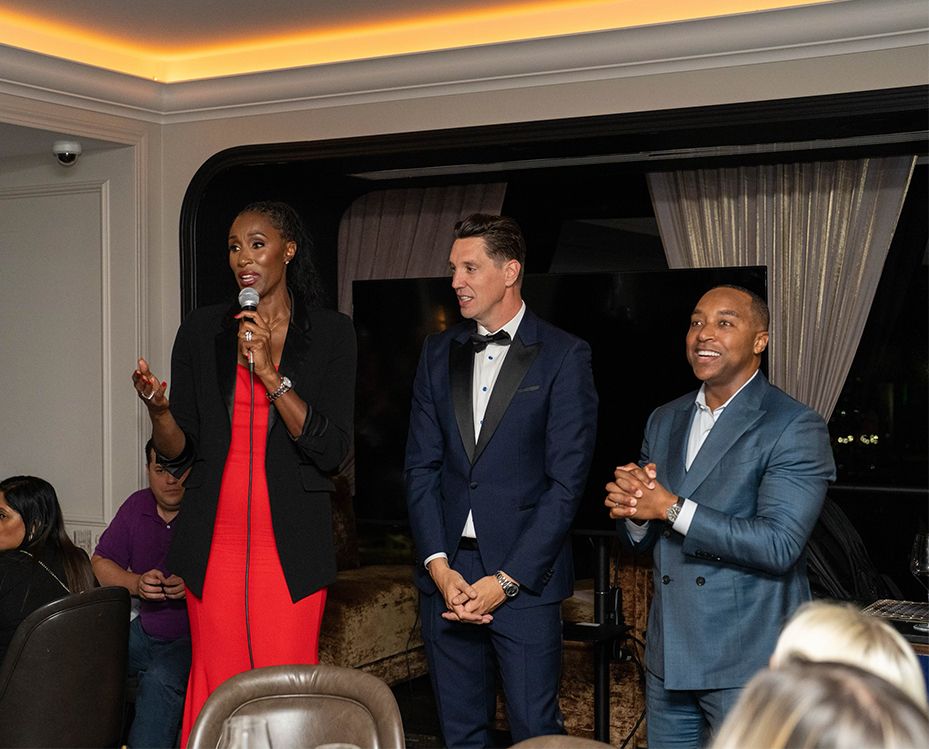 WNBA star Lisa Leslie with Chris Murray, VP of Strategic Partnerships, Revision Skincare and Birmingham, AL dermatologist Dr. Corey Hartman.