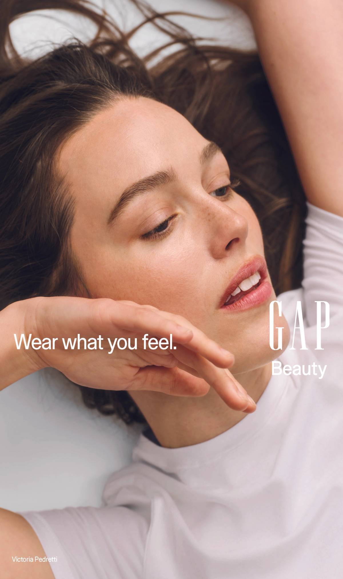 Victoria Pedretti fronts Gap Beauty's "Wear What You Feel" campaign, bringing an emotional, intimate energy to the brand's relaunched fragrance line.