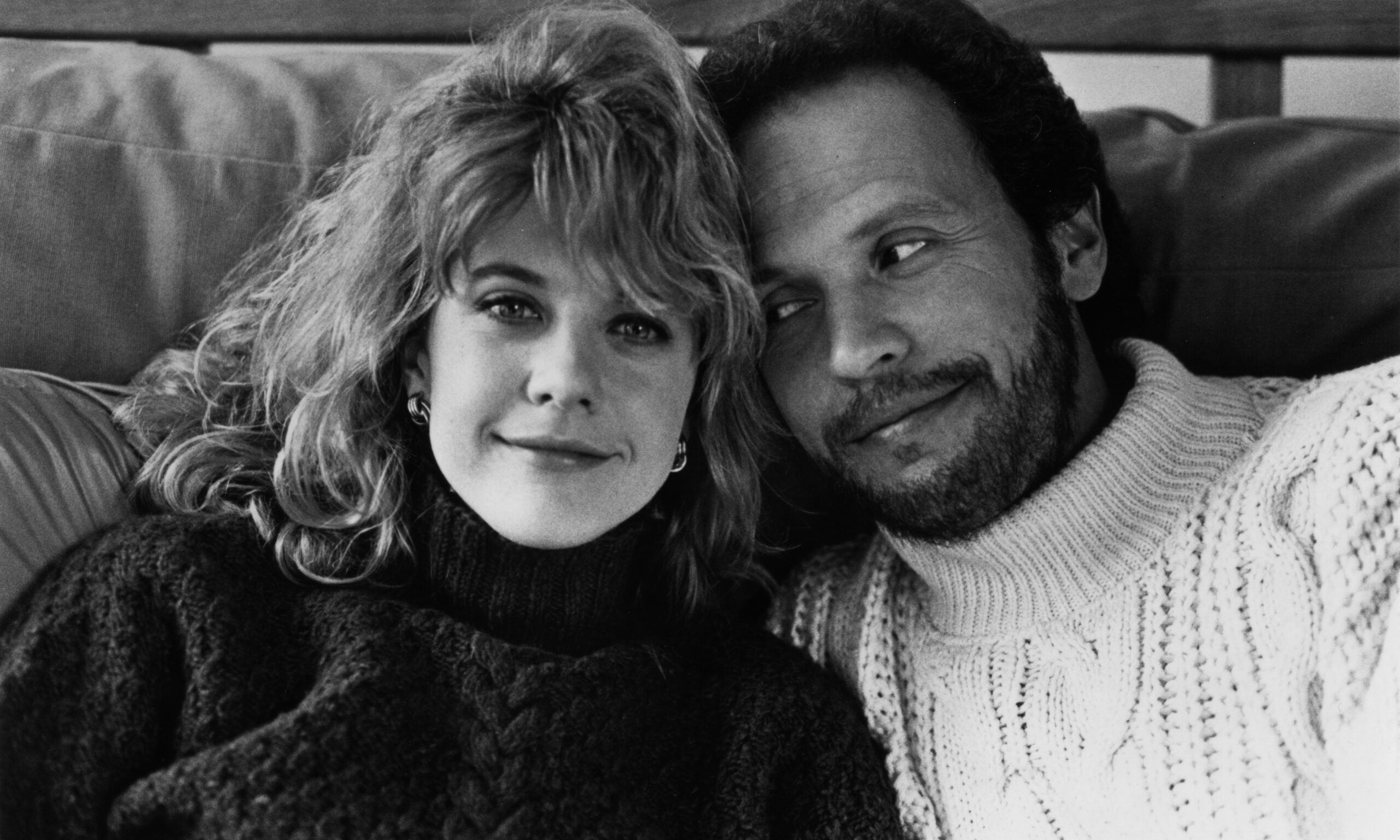 Meg Ryan and Billy Crystal pose for the movie "When Harry Met Sally" circa 1989.