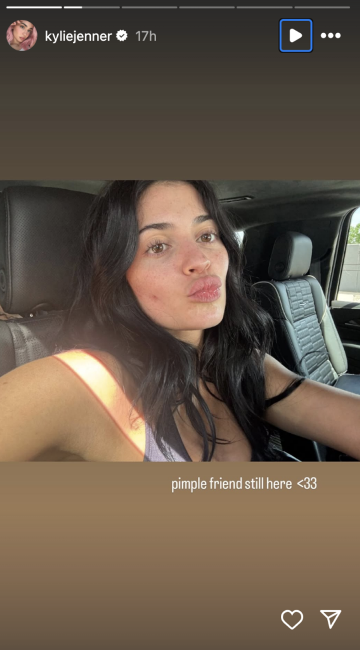 kylie jenner car selfie