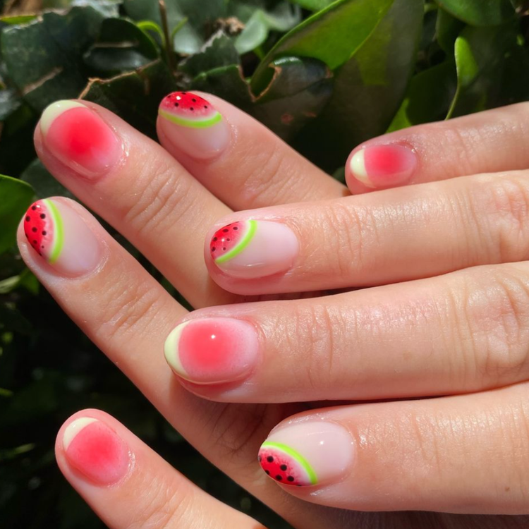 Farmer's Market Airbrushed Nails
