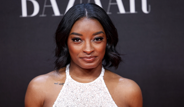 Simone Biles attends the Bazaar "Women Of The Year 2025" photocall at Callao Cinema on October 28, 2025 in Madrid, Spain