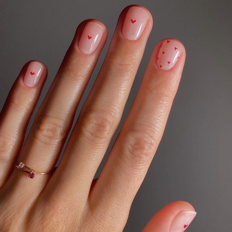 Tiny Heart Nail Art