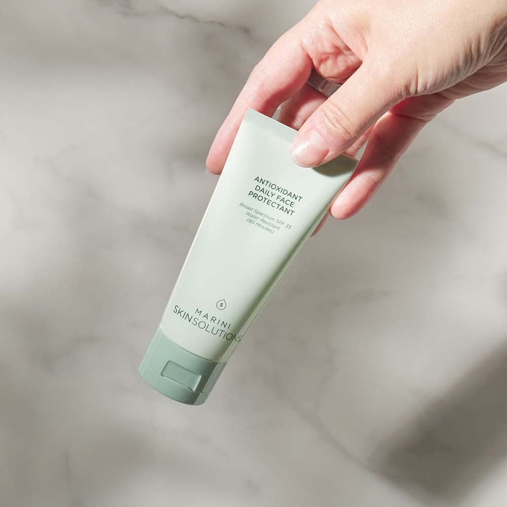 Marini SkinSolutions Bioglycolic Face Cleanser ($44) and Antioxidant Daily Face Protectant SPF 33 ($61)