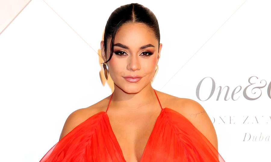 Vanessa Hudgens poses on the red carpet at the One&Only One Za'abeel Grand Opening at Aelia on February 10, 2024 in Dubai, United Arab Emirates.