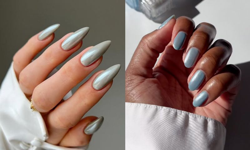 aquamarine nails for march