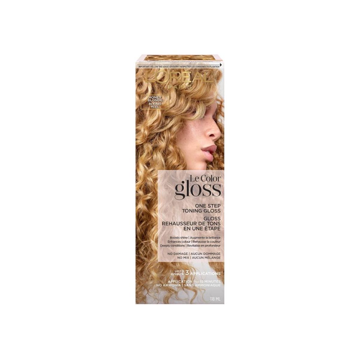 A box of L'Oreal Paris Le Color One Step Toning Hair Gloss