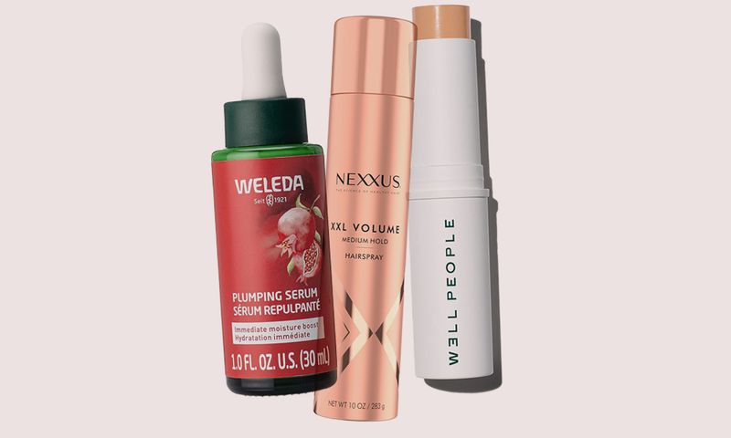Amazon Labor Day sale beauty products Weleda serum, Nexxus hair spray and Well People foundation stick
