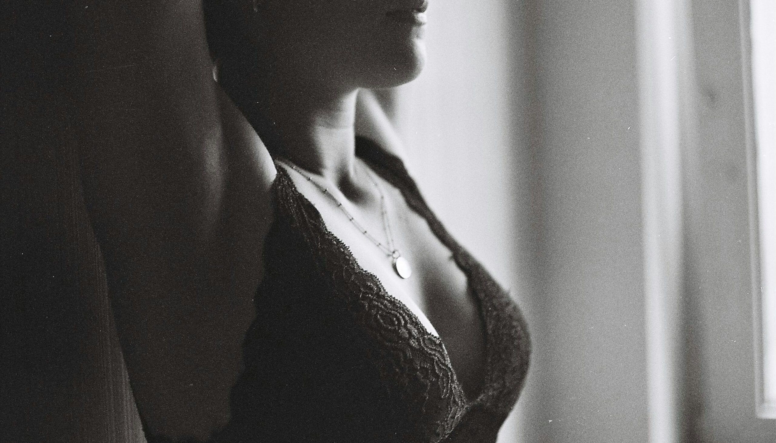 woman in a bralette