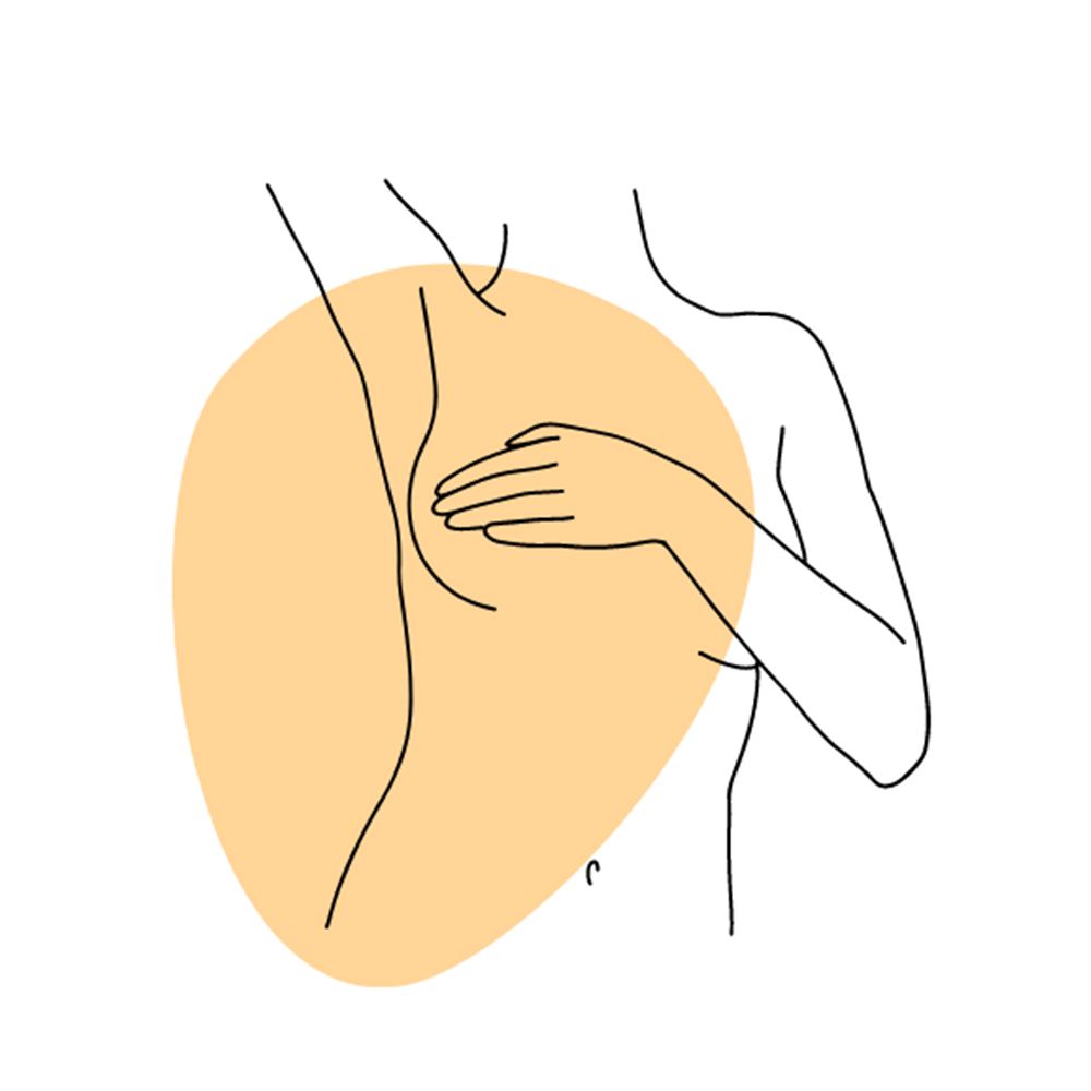 Step 5: Feel Your Breasts for Lumps While Standing or Sitting