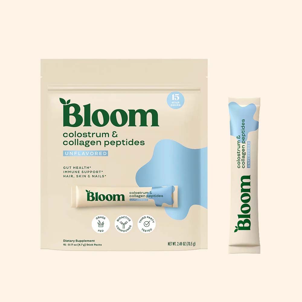 Bloom Nutrition Colostrum &amp; Collagen Stick Packs ($21 for 15 sticks)