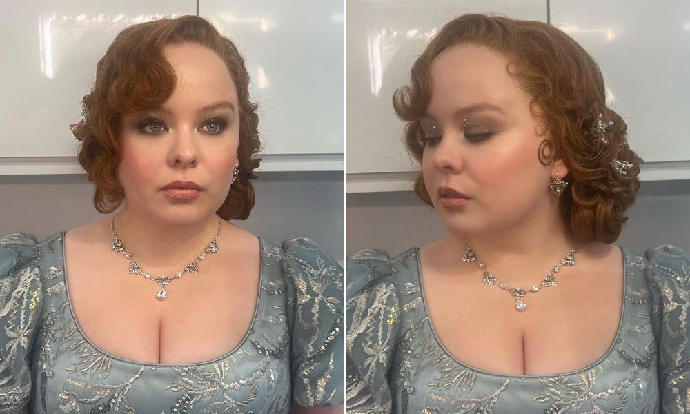 nicola coughlin on bridgerton set