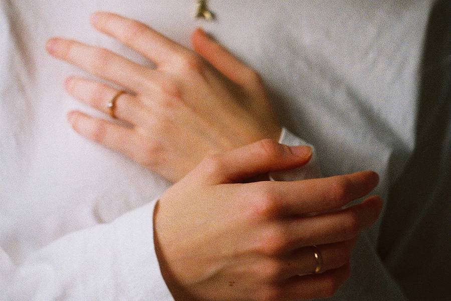 hands on chest