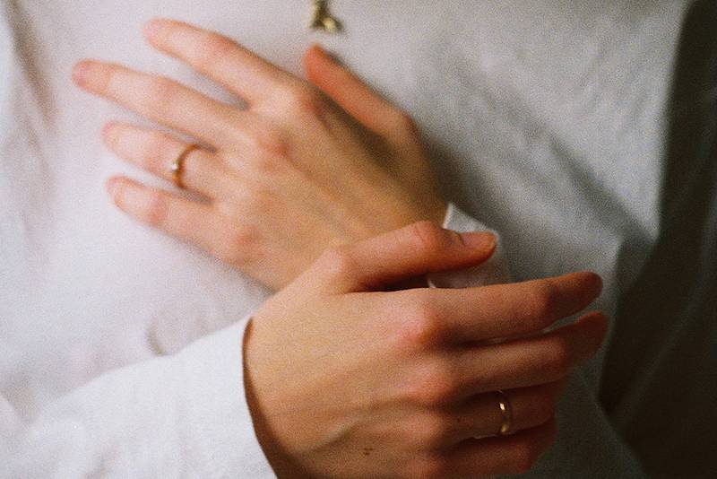hands on chest