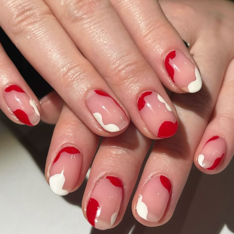 Negative Space Red Nails