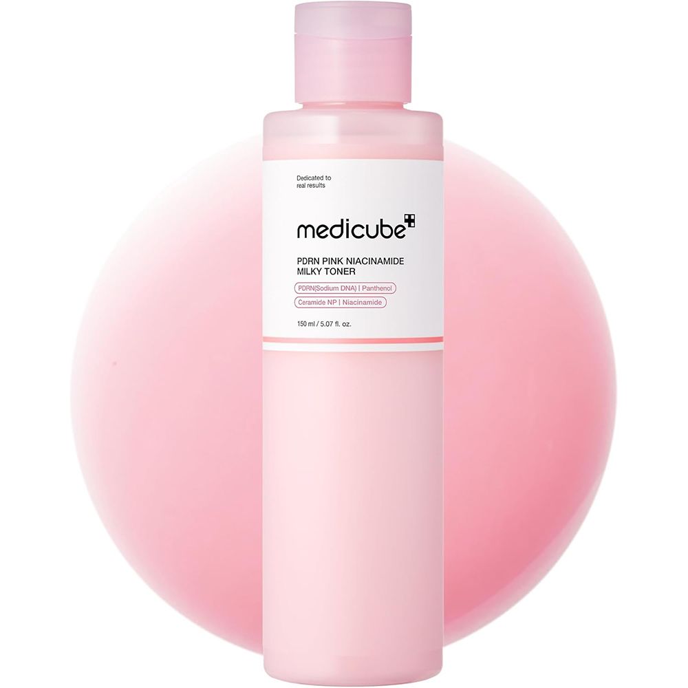 Toner with Niacinamide: Medicube PDRN Pink Niacinamide Milky Toner ($21)