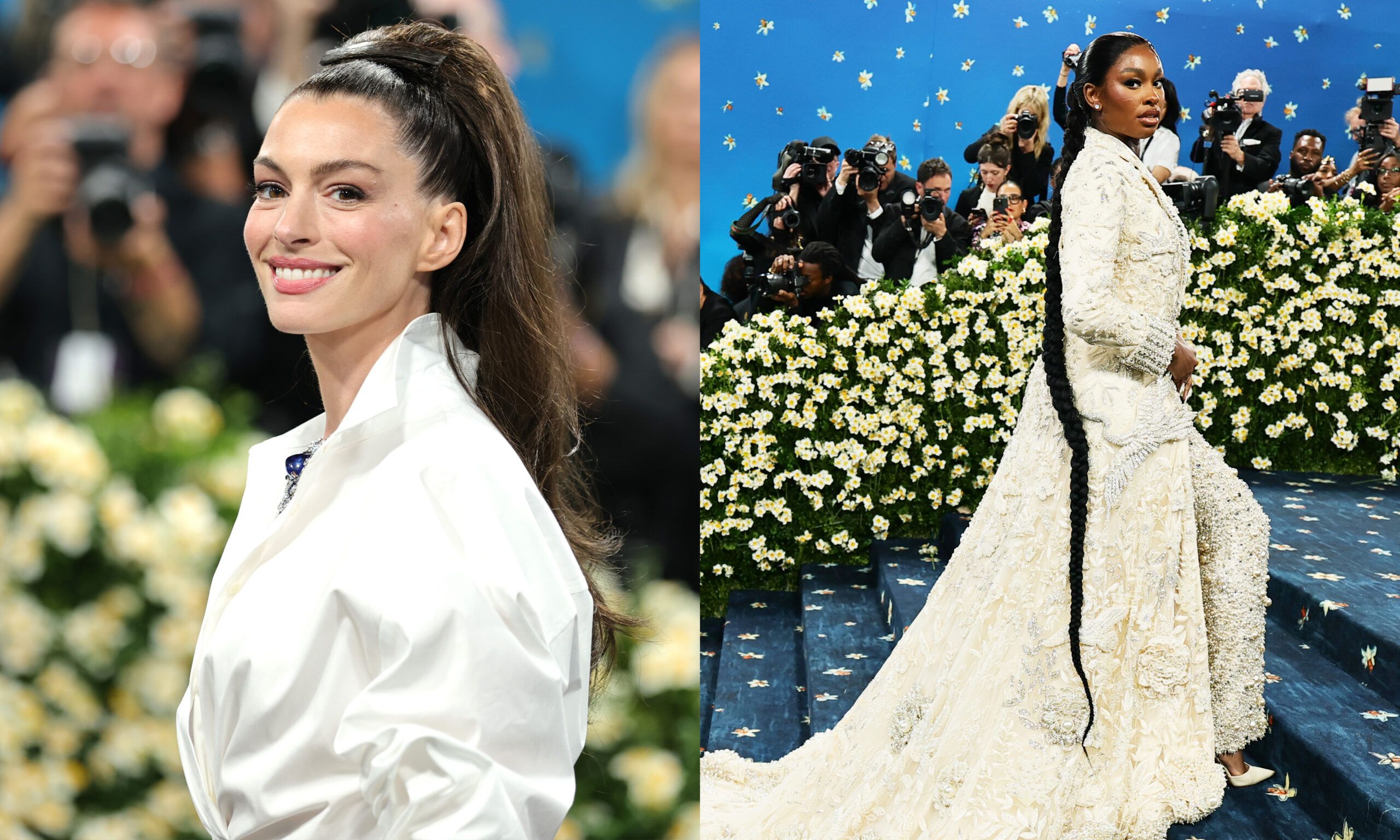 Anne Hathaway and Coco Jones at the 2025 Met Gala