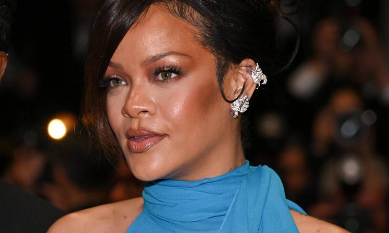 Rihanna attends the "Highest 2 Lowest" red carpet at the 78th annual Cannes Film Festival at Palais des Festivals on May 19, 2025 in Cannes, France.