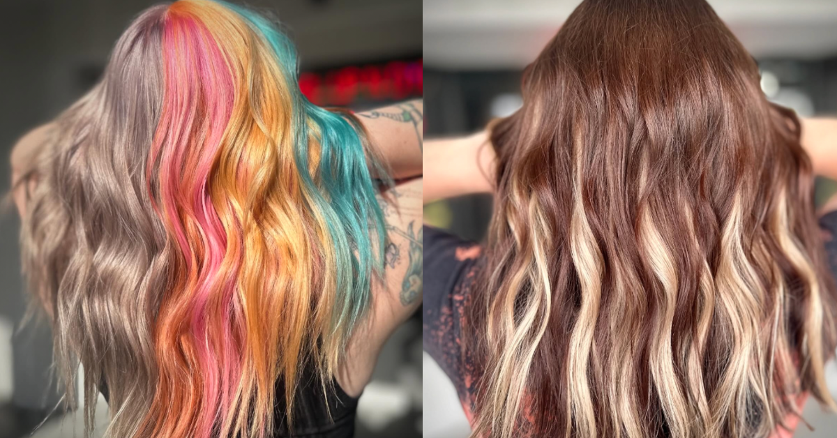 split dyed hair ideas