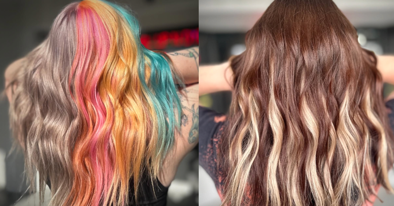 split dyed hair ideas