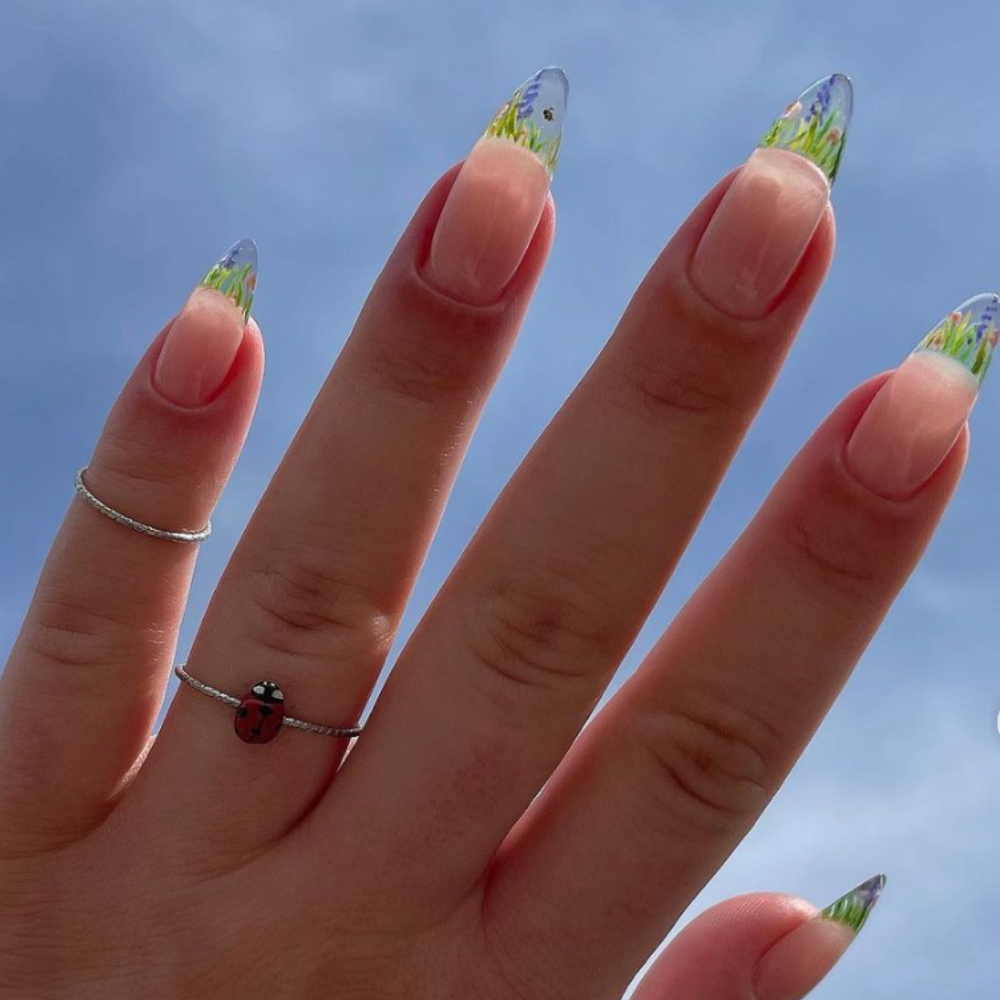 baby french nails abstract