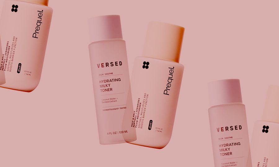 hydrating toners on pink background