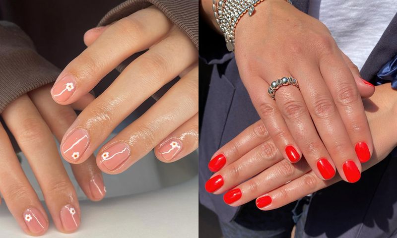 side by side images of manicure hands